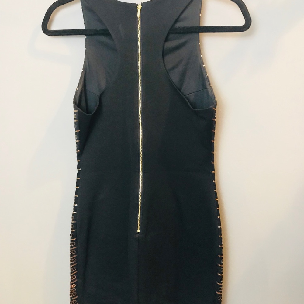 BeBe black dress with gold and back sequining - Picture 3 of 5